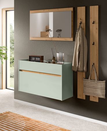 Garderobe Set 4-teilig Borga in Salbei und Artisan Eiche 172 x 197 cm