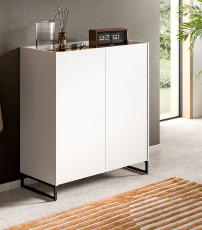 Schuhschrank Borga in wei� und Artisan Eiche Flur Kommode 90 x 97 cm, Soft-Close