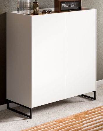 Schuhschrank Borga in wei� und Artisan Eiche Flur Kommode 90 x 97 cm, Soft-Close