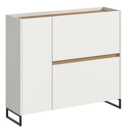 Schuhkipper Borga in wei� und Artisan Eiche Schuhschrank 110 x 94 cm, Soft-Close