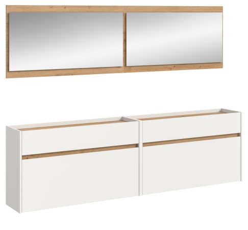Garderobe Set 4-teilig Borga in wei� und Artisan Eiche 220 x 192 cm