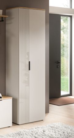 Flurschrank Skid in Kaschmir Sand und Evoke Eiche Schuhschrank 60 x 190 cm