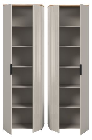 Flurschrank Skid in Kaschmir Sand und Evoke Eiche Schuhschrank 60 x 190 cm