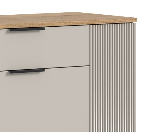 Garderobe Set 6-teilig Skid in Kaschmir Sand und Evoke Eiche 250 x 190 cm
