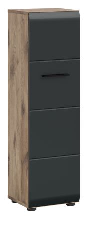 Badezimmer Kommode Cover in schwarz matt und Nox Eiche Badkommode h�ngend / stehend 30 x 106 cm