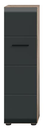 Badezimmer Kommode Cover in schwarz matt und Nox Eiche Badkommode h�ngend / stehend 30 x 106 cm