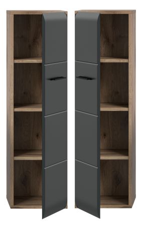 Badezimmer Kommode Cover in schwarz matt und Nox Eiche Badkommode h�ngend / stehend 30 x 106 cm