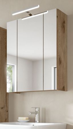 Badezimmer Spiegelschrank Cover in Nox Eiche Badschrank 3-t�rig 60 x 70 cm