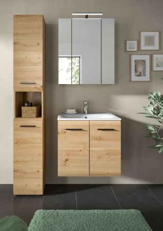Badezimmer Hochschrank Cover in Artisan Eiche Badschrank 30 x 185 cm