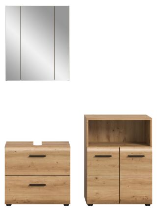 Badm�bel Set 3-teilig Cover in Artisan Eiche Badkombination 135 x 185 cm