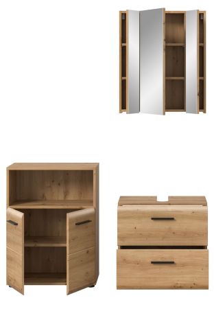 Badm�bel Set 3-teilig Cover in Artisan Eiche Badkombination 135 x 185 cm