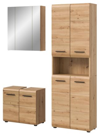 Badm�bel Set 3-teilig Cover in Artisan Eiche 135 x 185 cm, mit 4-t�rigem Hochschrank