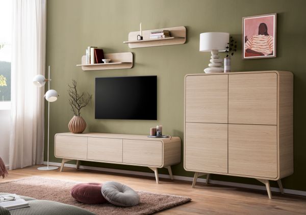 Sideboard Elverum in Eiche natur Kommode skandinavisch 108 x 84 cm, mit Push-to-Open