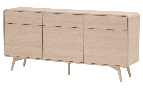 Sideboard Elverum in Eiche natur Kommode skandinavisch 180 x 84 cm, mit Push-to-Open