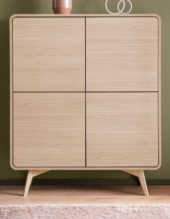 Highboard Elverum in Eiche natur Schrank skandinavisch 108 x 130 cm, mit Push-to-Open