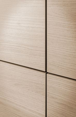 Highboard Elverum in Eiche natur Schrank skandinavisch 108 x 130 cm, mit Push-to-Open