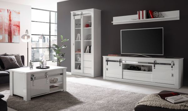 Wandboard Miami in wei� Wandregal 184 cm