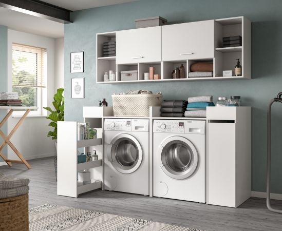 Waschmaschinenschrank Flexy in wei� Set 6-teilig 190 x 195 cm