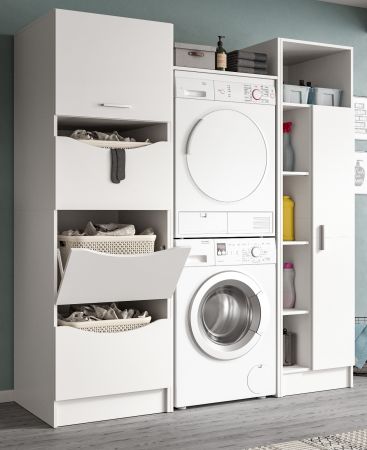 Waschmaschinenschrank Flexy in wei� Set 3-teilig 176 x 196 cm