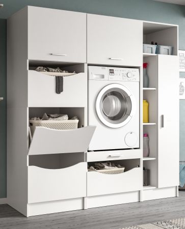 Waschmaschinenschrank Flexy in wei� Set 3-teilig 176 x 196 cm