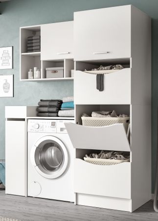 Waschmaschinenschrank Flexy in wei� Set 4-teilig 155 x 196 cm