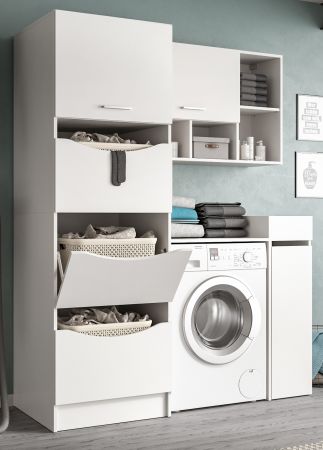 Waschmaschinenschrank Flexy in wei� Set 4-teilig 155 x 196 cm