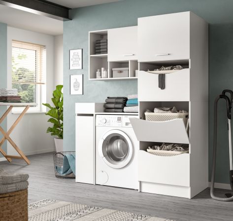 Waschmaschinenschrank Flexy in wei� Set 4-teilig 155 x 196 cm