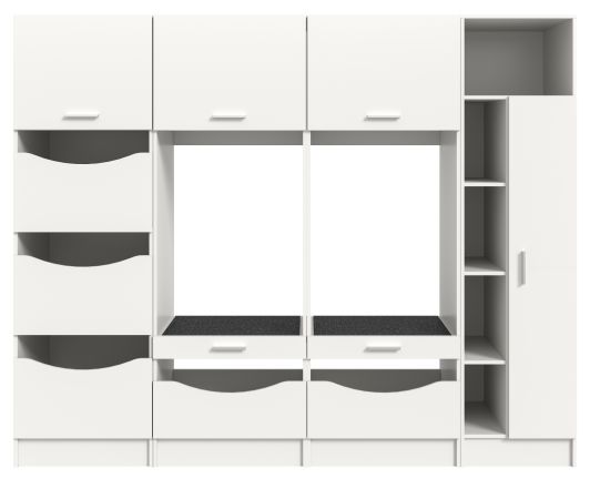 Waschmaschinenschrank Flexy in wei� Set 4-teilig 242 x 196 cm