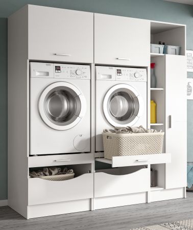 Waschmaschinenschrank Flexy in wei� Set 3-teilig 182 x 195 cm
