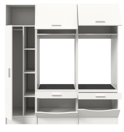Waschmaschinenschrank Flexy in wei� Set 3-teilig 182 x 195 cm