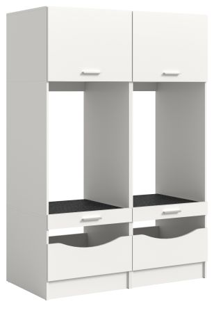 Waschmaschinenschrank Flexy in wei� Set 2-teilig 132 x 195 cm