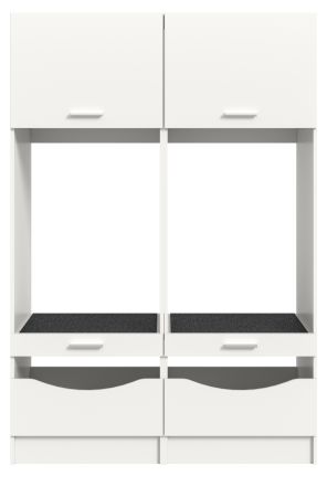 Waschmaschinenschrank Flexy in wei� Set 2-teilig 132 x 195 cm