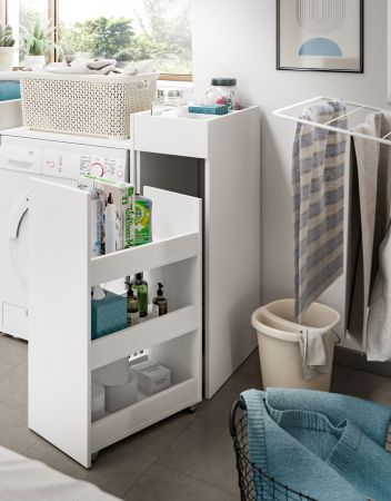Waschmaschinenschrank Flexy in wei� Set 8-teilig 300 x 196 cm