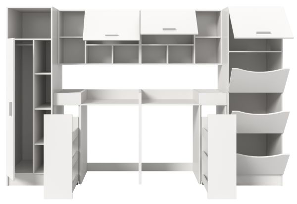 Waschmaschinenschrank Flexy in wei� Set 8-teilig 300 x 196 cm