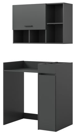 Waschmaschinenschrank Flexy in grau Set 3-teilig 95 x 195 cm