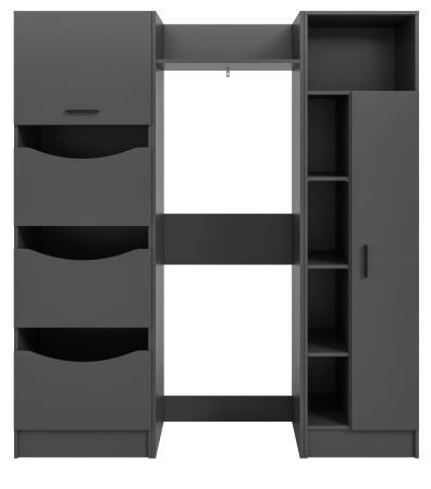 Waschmaschinenschrank Flexy in grau Set 3-teilig 176 x 196 cm