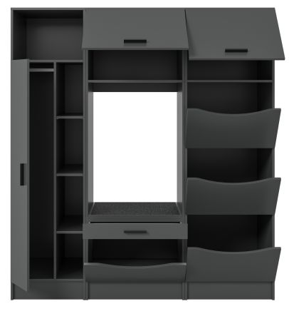 Waschmaschinenschrank Flexy in grau Set 3-teilig 176 x 196 cm