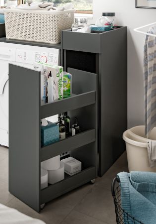 Waschmaschinenschrank Flexy in grau Set 4-teilig 155 x 196 cm