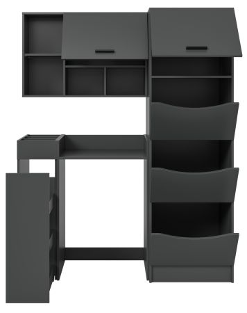 Waschmaschinenschrank Flexy in grau Set 4-teilig 155 x 196 cm