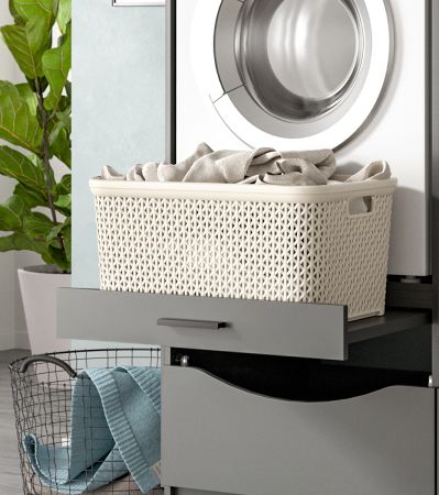 Waschmaschinenschrank Flexy in grau Set 3-teilig 192 x 196 cm