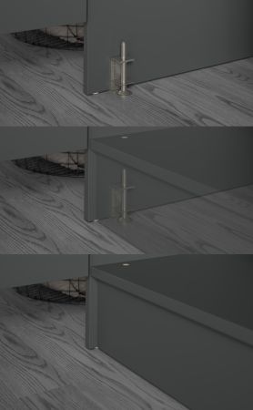 Waschmaschinenschrank Flexy in grau Set 4-teilig 242 x 196 cm