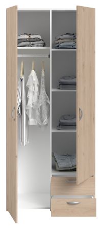 Parisot Kinder- und Jugendzimmer Matre in Eiche mit Gr�n Set 2-teilig, Stauraumbett und Kleiderschrank