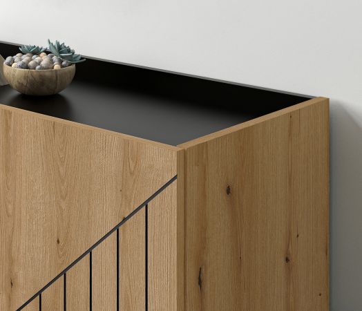 Sideboard Norick in Evoke Eiche Kommode 120 x 81 cm, Soft-Close