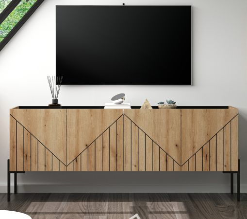TV-Lowboard Norick in Evoke Eiche TV Unterteil 153 x 62 cm, mit Soft-Close und Komforth�he
