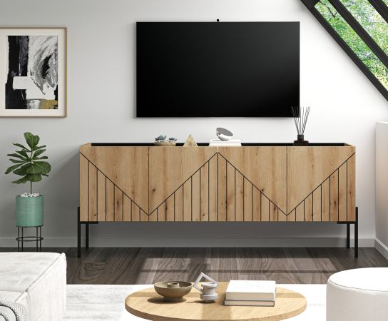 TV-Lowboard Norick in Evoke Eiche TV Unterteil 153 x 62 cm, mit Soft-Close und Komforth�he
