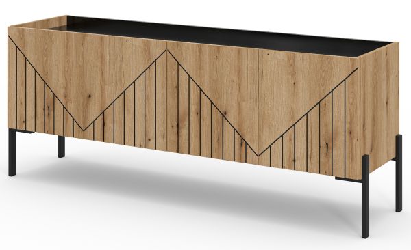 TV-Lowboard Norick in Evoke Eiche TV Unterteil 153 x 62 cm, mit Soft-Close und Komforth�he