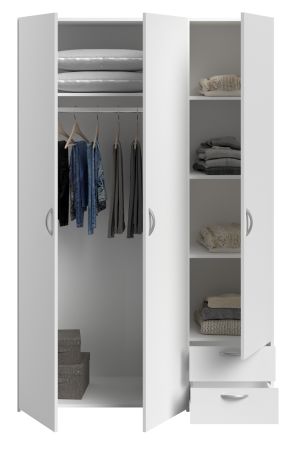 Parisot Kinder- und Jugendzimmer Shelter in wei� und Eiche Set 2-teilig mit Hochbett und Kleiderschrank