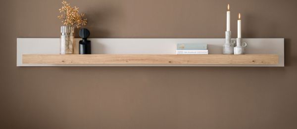Wandboard Kiruma in Kaschmir und Artisan Eiche Wandregal 189 cm