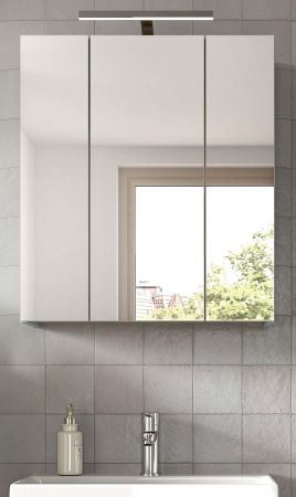 Badezimmer Spiegelschrank Luna in gr�n Badschrank skandinavisch 3-t�rig 60 x 68 cm