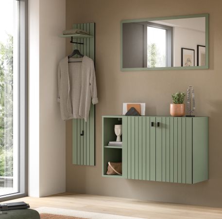Garderobe Set 3-teilig Loreno in gr�n 152 x 192 cm